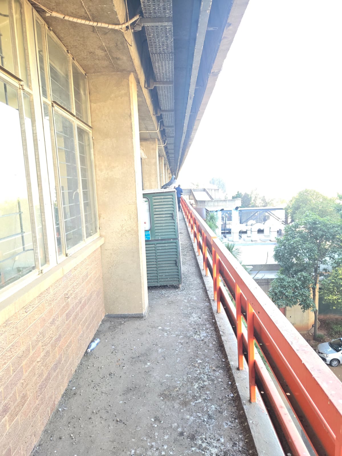 Bird droppings on commercial balcony
